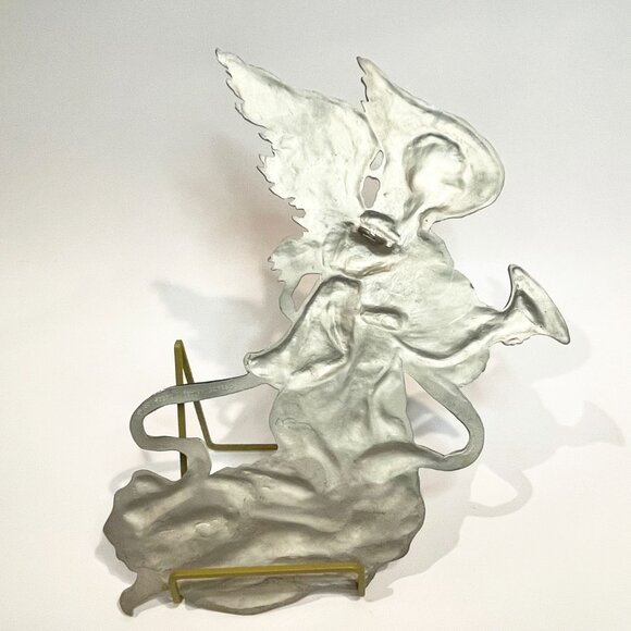 Vintage Solid Pewter Angels Wall Hangings Seagull Pewter Canada 1991 Set of 2 - Picture 3 of 7